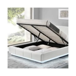 Meubler Design Lit Design Alexi Avec Sommier Et Coffre De Rangement - Blanc - 180x200 -Talamo Magasin lit design alexi avec sommier et coffre de rangement 1