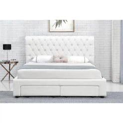 Meubler Design Lit Design Avec Rangement Tiroirs Hyde - Pu Blanc - 180x200 -Talamo Magasin lit design avec rangement tiroirs hyde pu blanc 180x200 11160676 29205218 1140x1140