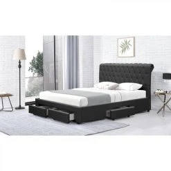 Meubler Design Lit Design Avec Rangement Tiroirs Hyde - Pu Noir - 160x200 -Talamo Magasin lit design avec rangement tiroirs hyde pu noir 160x200 11160684 29205254 1140x1140