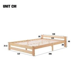 Marque Generique Lit Double 140 X 200 Cm Lit En Bois Massif, Naturel -Talamo Magasin lit double 140 x 200 cm lit en bois massif naturel 13200562 35861822 1140x1140