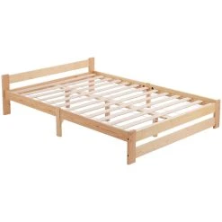 Marque Generique Lit Double 140 X 200 Cm Lit En Bois Massif, Naturel -Talamo Magasin lit double 140 x 200 cm lit en bois massif naturel 13200562 35861824 1140x1140
