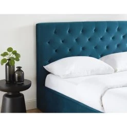 Baita Lit Double Avec Coffre HUBERT Velours Bleu 160x200cm -Talamo Magasin lit double avec coffre hubert velours bleu 160x200cm 11312220 29560644 1140x1140