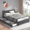 Marque Generique Lit Double Avec Tête De Lit Et 2 Tiroirs Pour Adulte Enfants 140x200 ... 1 Marque Generique Lit Double Avec Tête De Lit Et 2 Tiroirs Pour Adulte Enfants 140x200 ... -Talamo Magasin lit double avec tete de lit et 2 tiroirs pour adulte enfants 140x200 cm gris 13200574 35861878 1140x1140