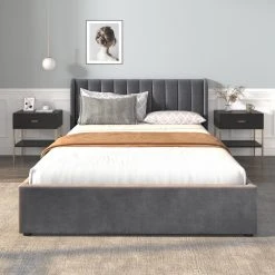 Marque Generique Lit Double Avec Tête De Lit Et 2 Tiroirs Pour Adulte Enfants 140x200 ... 8 Marque Generique Lit Double Avec Tête De Lit Et 2 Tiroirs Pour Adulte Enfants 140x200 ... -Talamo Magasin lit double avec tete de lit et 2 tiroirs pour adulte enfants 140x200 cm gris 13200574 35861880 1140x1140