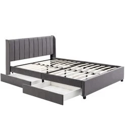 Marque Generique Lit Double Avec Tête De Lit Et 2 Tiroirs Pour Adulte Enfants 140x200 ... 10 Marque Generique Lit Double Avec Tête De Lit Et 2 Tiroirs Pour Adulte Enfants 140x200 ... -Talamo Magasin lit double avec tete de lit et 2 tiroirs pour adulte enfants 140x200 cm gris 13200574 35861884 1140x1140