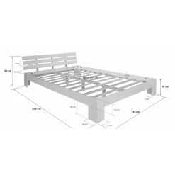 HomeStyle4U Lit Double En Bois Futon 140x200 Bois Naturel -Talamo Magasin lit double en bois futon 140x200 bois naturel 6708746 23354535 1140x1140