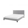 Beliani Lit Double En Tissu Gris Clair 140 X 200 Cm POITIERS