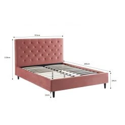 Baita Lit Double HUBERT Velours Rose 140x190cm -Talamo Magasin lit double hubert velours rose 140x190cm 11312214 29560630 1140x1140