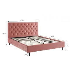 Baita Lit Double HUBERT Velours Rose 160x200cm -Talamo Magasin lit double hubert velours rose 160x200cm 11312204 29560588 1140x1140