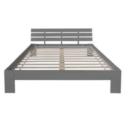 HomeStyle4U Lit Double Lit Futon En Bois 160x200 Lit Pin Gris Cadre De Lit Bois Ma... -Talamo Magasin lit double lit futon en bois 160x200 lit pin gris cadre de lit bois massif 12505402 33415188 1140x1140