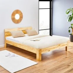 IDIMEX Lit Double THOMAS, En Pin Massif, 140 X 190 Cm, Vernis Naturel -Talamo Magasin lit double thomas en pin massif 140 x 190 cm vernis naturel 12155854 32289784 1140x1140