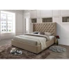 Vente-unique Lit Avec Tête De Lit Capitonnée - 160 X 200 Cm - Tissu - Beige - MAS... -Talamo Magasin lit droit massimo 13427130 36721062 1140x1140
