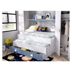 Marque Generique Lit Gigogne LILIAN - Avec Tiroir Et étagère - 90x190cm - Bleu Et Ch?... 8 Marque Generique Lit Gigogne LILIAN - Avec Tiroir Et étagère - 90x190cm - Bleu Et Ch?... -Talamo Magasin lit enfant 335609 1