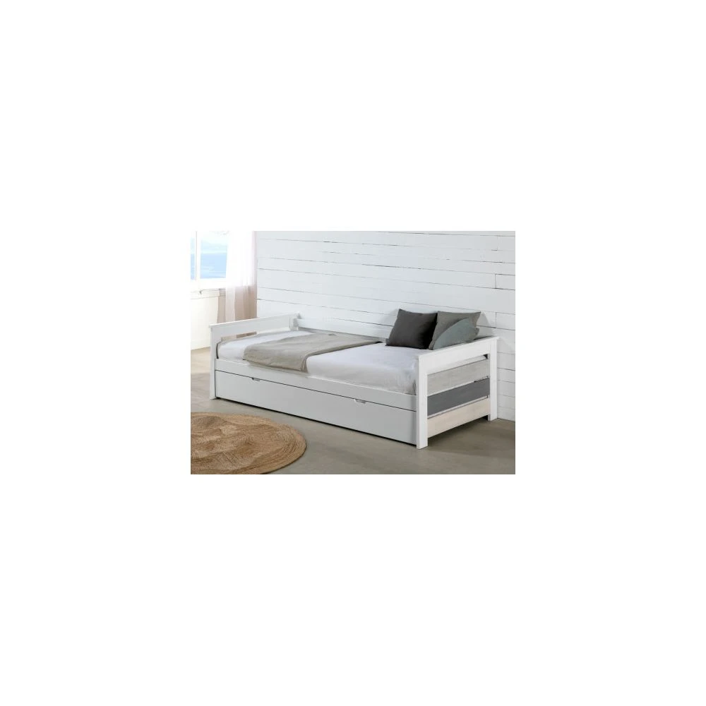 Vente-unique Lit Gigogne Banquette CELIANE - 2 X 90 X 190 Cm - MDF - Blanc 3 Vente-unique Lit Gigogne Banquette CELIANE - 2 X 90 X 190 Cm - MDF - Blanc