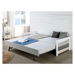 Vente-unique Lit Gigogne Banquette CELIANE - 2 X 90 X 190 Cm - MDF - Blanc 9 Vente-unique Lit Gigogne Banquette CELIANE - 2 X 90 X 190 Cm - MDF - Blanc -Talamo Magasin lit enfant 347721