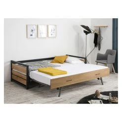 Vente-unique Lit Gigogne Industriel BOSTON - 2 X 90 X 190 Cm - MDF, Pin Et Métal -... 9 Vente-unique Lit Gigogne Industriel BOSTON - 2 X 90 X 190 Cm - MDF, Pin Et Métal -... -Talamo Magasin lit enfant 366183