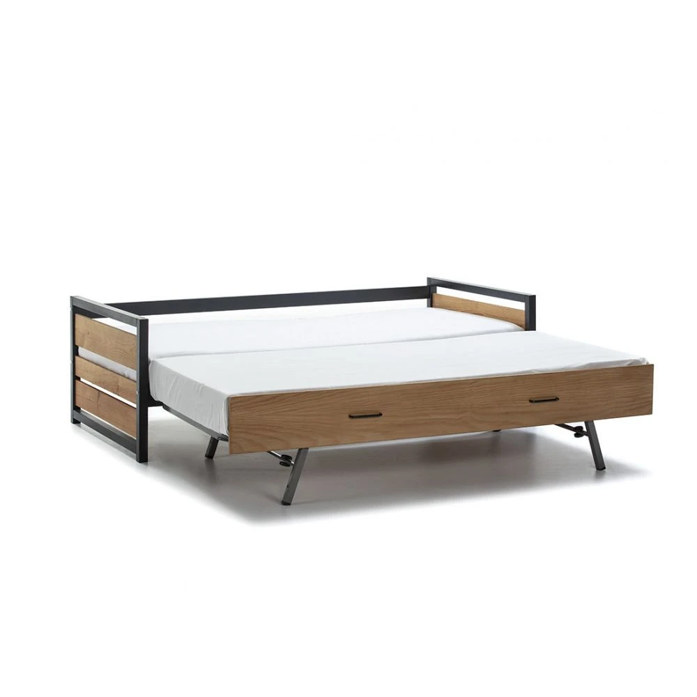 Vente-unique Lit Gigogne Industriel BOSTON - 2 X 90 X 190 Cm - MDF, Pin Et Métal -... 7 Vente-unique Lit Gigogne Industriel BOSTON - 2 X 90 X 190 Cm - MDF, Pin Et Métal -... – Image 5