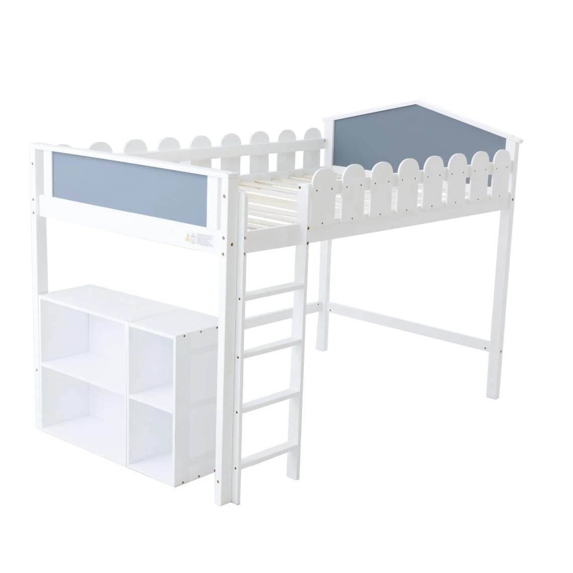 Marque Generique Lit Enfant Lit Mezzanine Superposé Pin Massif Blanc 120 X 200 Cm 5 Marque Generique Lit Enfant Lit Mezzanine Superposé Pin Massif Blanc 120 X 200 Cm – Image 3