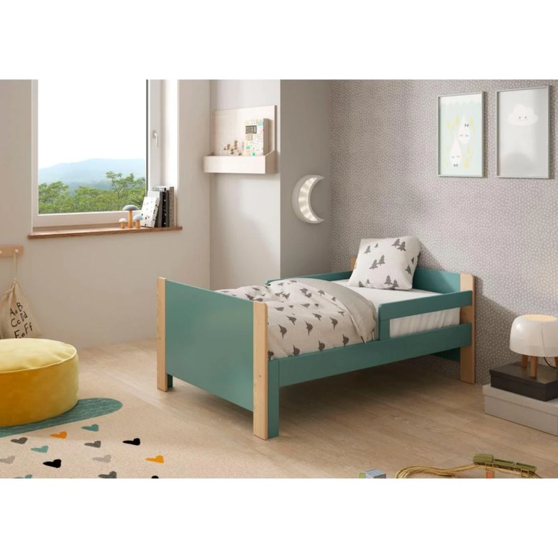 BUT Lit évolutif Avec Matelas WILLI Vert Et Naturel 4 BUT Lit évolutif Avec Matelas WILLI Vert Et Naturel – Image 2