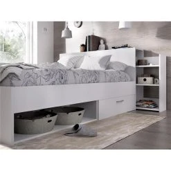 Vente-unique Lit Avec Tête De Lit Rangements Et Tiroirs 140x190cm - Coloris : Blan... 10 Vente-unique Lit Avec Tête De Lit Rangements Et Tiroirs 140x190cm - Coloris : Blan... -Talamo Magasin lit florian 12237086 32533824 1140x1140