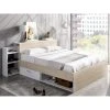 Vente-unique Lit Avec Tête De Lit Rangements Et Tiroirs 140 X 190 Cm - Coloris : N... -Talamo Magasin lit florian 12237508 32535120 1140x1140