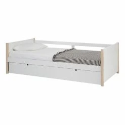 BUT Lit Gigogne 2x90x190 Cm KIARA Imitation Chêne Naturel Et Blanc -Talamo Magasin lit gigogne 2x90x190 cm kiara imitation chene naturel et blanc 9645344 25026344 344 1140x1140