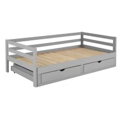 BUT Lit Gigogne 90/180x190 Cm BLOOM Gris -Talamo Magasin lit gigogne 90180x190 cm bloom gris 13735284 37902194 1140x1140