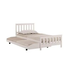 BUT Lit Gigogne 90x190 Cm PIYOU Blanc Avec Sommier
