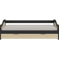 BUT Lit Gigogne 90x200 Cm BINGO Pin Et Noir En Bois Massif -Talamo Magasin lit gigogne 90x200 cm bingo pin et noir 10489790 27151298 1140x1140