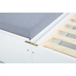 BUT Lit Gigogne Avec Tiroir 90x200 Cm LOTAR En Bois Massif Blanc -Talamo Magasin lit gigogne avec tiroir 90x200 cm lotar en bois blanc 9868856 25462490 1140x1140