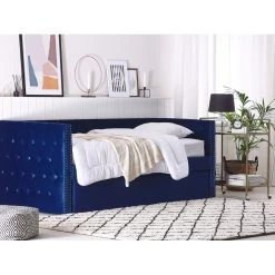 Beliani Lit Gigogne En Velours Bleu 90 X 200 Cm GASSIN -Talamo Magasin lit gigogne en velours bleu 90 x 200 cm gassin 10731954 27945724 1140x1140