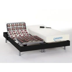 Vente-unique Lit électrique Relaxation Tout Plots Matelas Mémoire De Forme HESIOD...