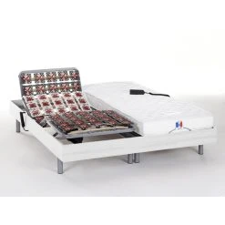 Vente-unique Lit électrique Relaxation Tout Plots Matelas 100% Latex HOMERE III De...