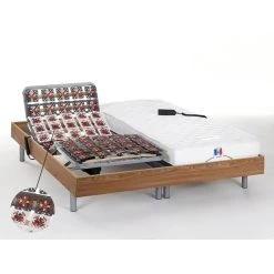 Vente-unique Lit électrique Relaxation Tout Plots Matelas 100% Latex HOMERE III De...