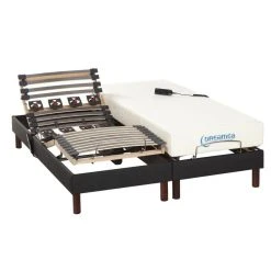 Vente-unique Lit électrique Relaxation Lattes Et Plots Matelas Mémoire De Forme T...