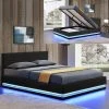Meubler Design Lit Led Avec Coffre De Rangement AVA - Noir - 140x190 -Talamo Magasin lit led avec coffre de rangement ava noir 140x190 7938251 20087547 1200x1200