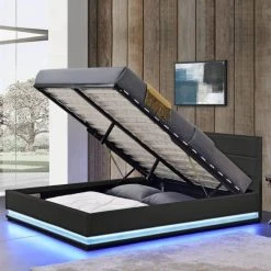 Meubler Design Lit Led Avec Coffre De Rangement AVA - Noir - 140x190 8 Meubler Design Lit Led Avec Coffre De Rangement AVA - Noir - 140x190 -Talamo Magasin lit led avec coffre de rangement ava noir 140x190 7938251 20087549 1200x1200