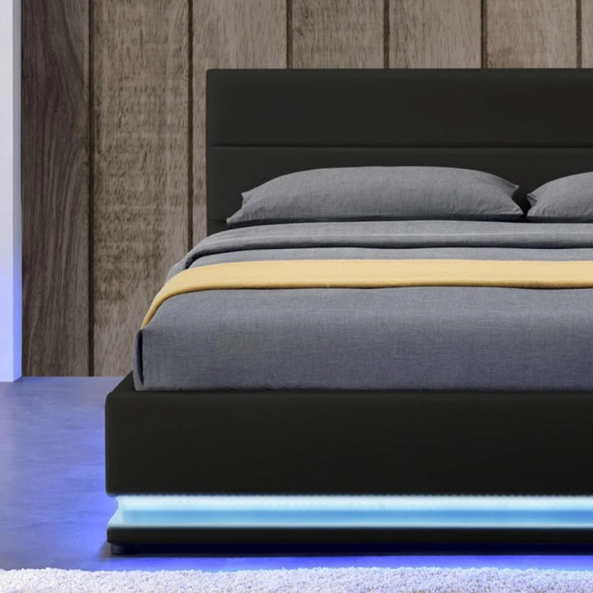 Meubler Design Lit Led Avec Coffre De Rangement AVA - Noir - 140x190 7 Meubler Design Lit Led Avec Coffre De Rangement AVA - Noir - 140x190 – Image 5