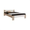 BUT Lit + Matelas + Sommier 140x200 Cm VEGETA Imitation Chêne Et Blanc -Talamo Magasin lit matelas sommier vegeta imitation chene et blanc 140x200 cm 9321919 24326797 1140x1140