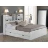 Vente-unique Lit Avec Rangements 140 X 190 Cm - Blanc - MEDERICK -Talamo Magasin lit mederick avec rangements et tiroirs 140x190cm pin blanc 7525868 18954456 1200x1200