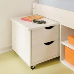 Ac-Deco Lit 140x190 Chevets Intégrés + TILL Multi-rangements Blanc -Talamo Magasin lit multi rangements clark 140x190cm blanc 11037748 28832296 1140x1140