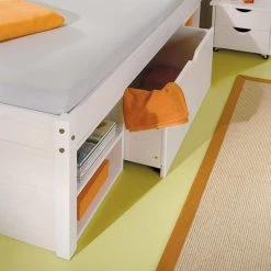 Ac-Deco Lit 140x190 Chevets Intégrés + TILL Multi-rangements Blanc -Talamo Magasin lit multi rangements clark 140x190cm blanc 11037748 28832298 1140x1140