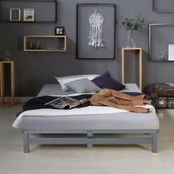 HomeStyle4U Lit Palette 140x200 Cm Gris -Talamo Magasin lit palette 140x200 cm gris 12693952 34095822 1140x1140