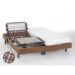 Vente-unique Lit électrique Relaxation Lattes Et Plots Matelas Latex PANDORA II De...