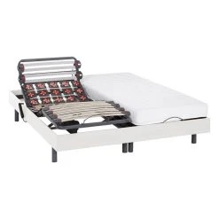 Vente-unique Lit électrique Relaxation Lattes Et Plots Matelas Latex PANDORA II De...