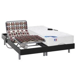 Vente-unique Lit électrique Relaxation Tout Plots Matelas Ressorts Ensachés Et M?...