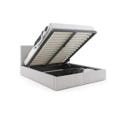 Interbeds Lit Rembourré Hilton Avec Rangement 160x200 En Gris Clair -Talamo Magasin lit rembourre hilton avec rangement 160x200 en gris clair 12692216 1016110 10 1140x1140