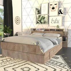 Le Quai Des Affaires Lit SAMBA 140x190cm + Tête De Lit + 2 Tiroirs / Chêne Blanchi 11 Le Quai Des Affaires Lit SAMBA 140x190cm + Tête De Lit + 2 Tiroirs / Chêne Blanchi -Talamo Magasin lit samba 140x190cm tete de lit 2 tiroirs chene blanchi 12257582 32610728 1140x1140