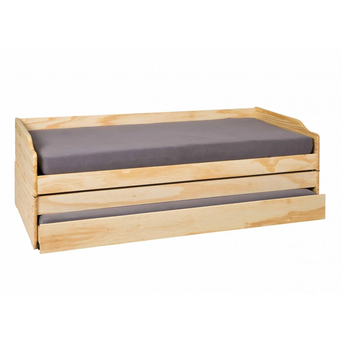 ALTER Lit Simple Convertible En Trois Lits, En Pin Naturel, 90x200 Cm 4 ALTER Lit Simple Convertible En Trois Lits, En Pin Naturel, 90x200 Cm – Image 2