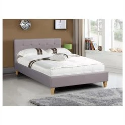 IDIMEX Lit Simple LILLE, 120 X 190 Cm, Capitonné Avec Sommier, Revêtement E... -Talamo Magasin lit simple lille 120 x 190 cm capitonne avec sommier revetement en tissu gris 8194237 20887989 1140x1140